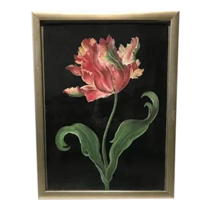 "Tulip" Contemporary Original Botanical Pastel Drawing by Marianne Stikas