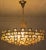 Large Mid-Century Brutalist Gilt Brass & Crystal Chandelier from Palwa, 1960s For Sale - Image 13 of 17
