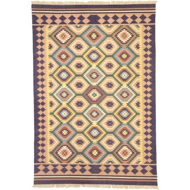 Vintage Afghan Maimana Kilim Rug - 06'01 X 08'11 For Sale - Image 9 of 9