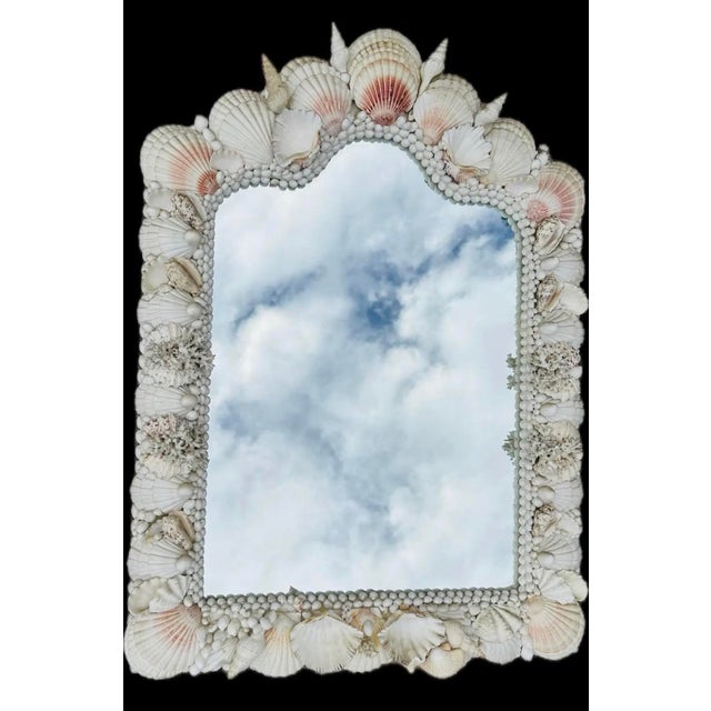 1970s 1970s Miami Beach Monumental Coastal Seashell Mirror For Sale - Image 5 of 10