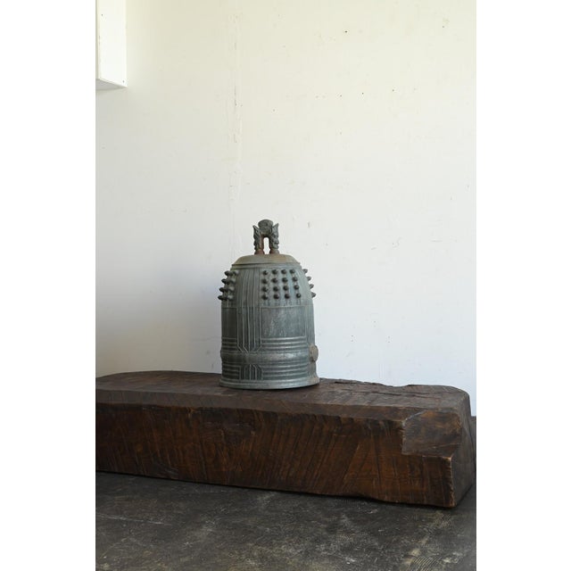 Antique Japanese Bronze Temple-Style Bell / Taisho-Showa / Hanging Bell, Patina For Sale - Image 18 of 18