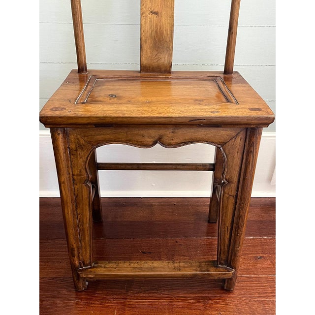 Brown Early 20th Century Chinese Lamphanger Walnut Chairs, a Pair For Sale - Image 8 of 9