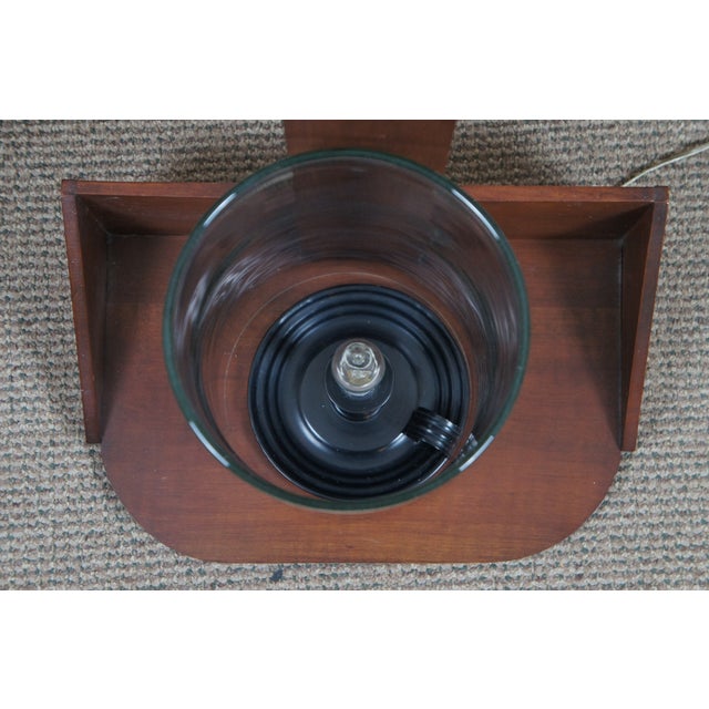 Wood 1970s 2 Shaker Early American Style Cherry Peg Rail Hurricane Wall Sconce Lights 34" For Sale - Image 7 of 12