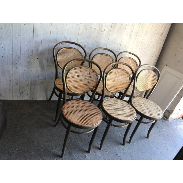 Dining Chairs in Wood Cane, Germany, 1960s, Set of 6 For Sale - Image 3 of 9