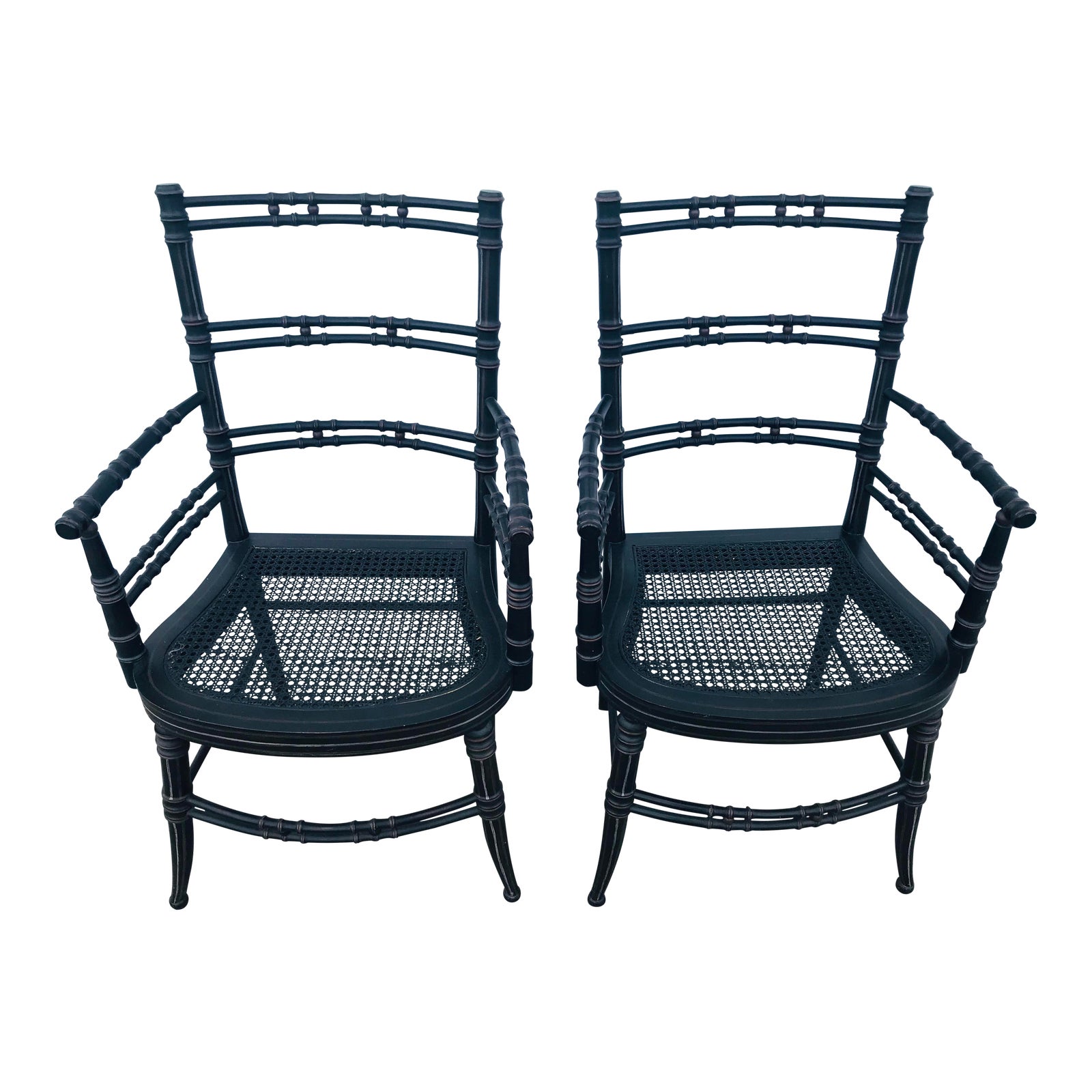 Vintage Baker Furniture Faux Bamboo Chairs a Pair Chairish