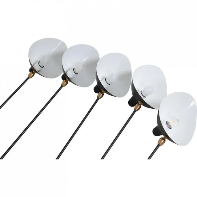 Metal 5-Arm Spider Lamp by Serge Mouille For Sale - Image 7 of 17