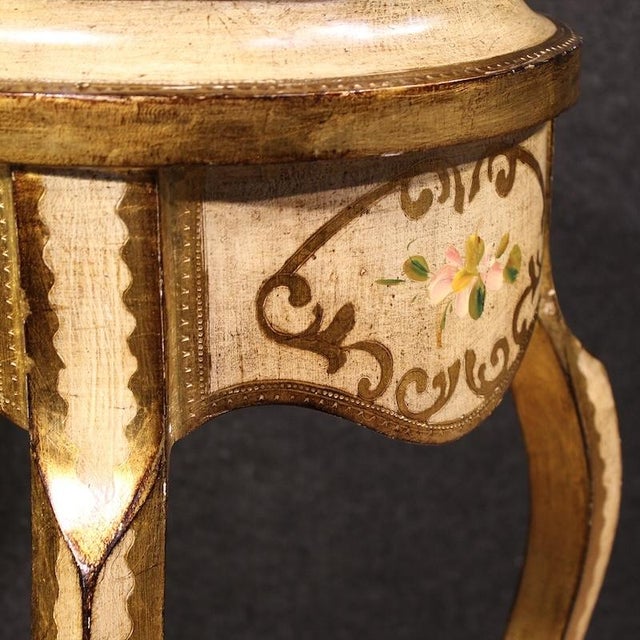 20th Century Tuscan Lacquered Gilded and Painted Side Table, 1950 For Sale - Image 12 of 13