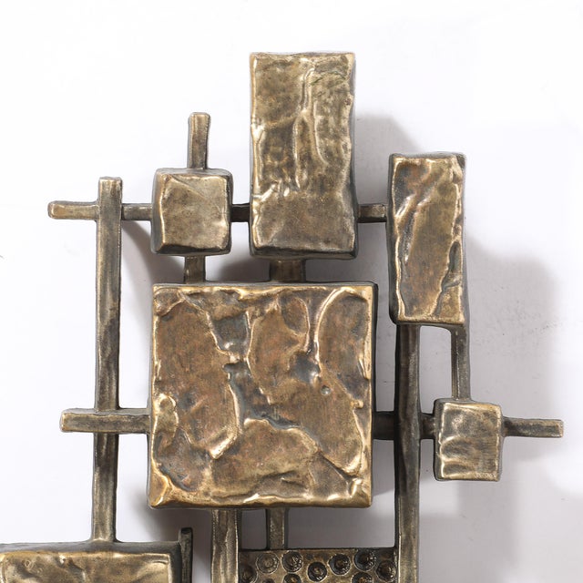 Mid-Century Brutalist Wall Sculptures in Textural Cubist Forms by Syroco For Sale In New York - Image 6 of 12