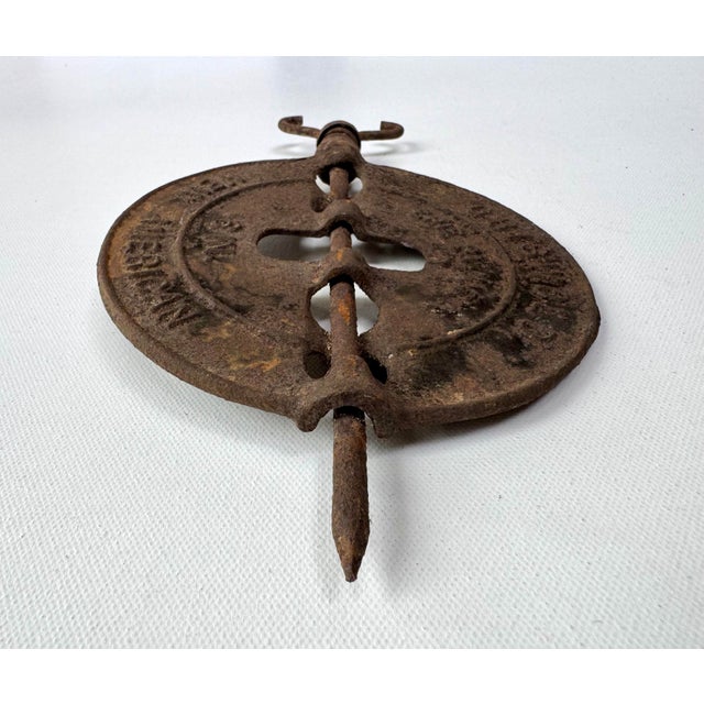 Metal Antique Griswold No. 6 Cast Iron Stove Pipe Damper Reversible Spindle For Sale - Image 7 of 9