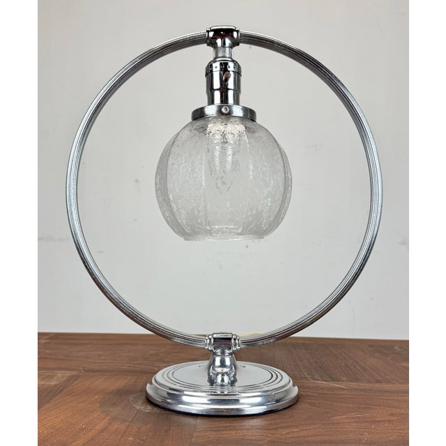 1930’s Art Deco Chrome Hoop Table Lamp by Chase For Sale - Image 12 of 12