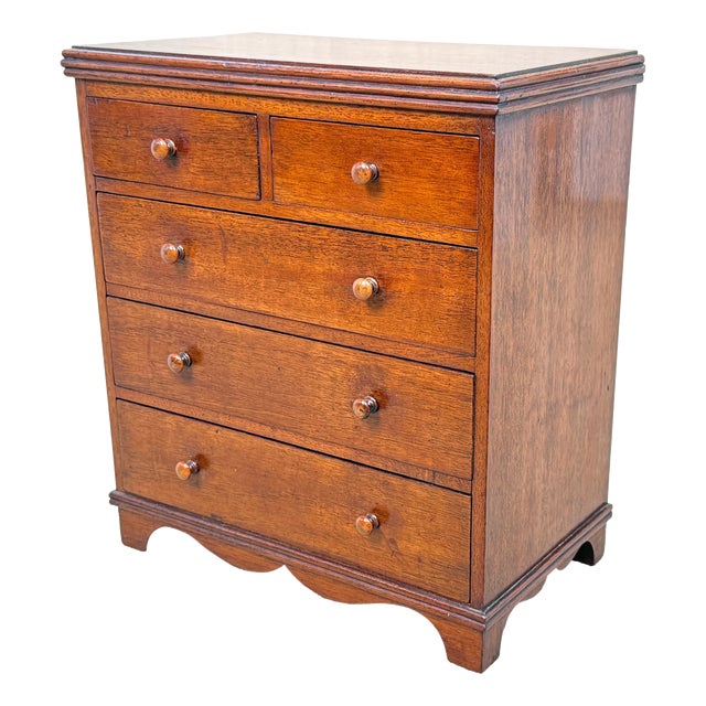 Early 19th Century Georgian Miniature Mahogany Chest of Drawer For Sale