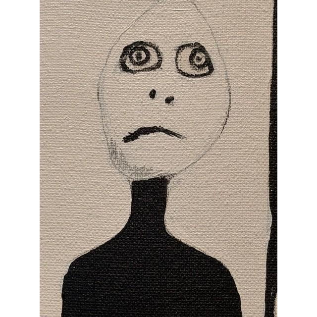 Modern Ying and Yang a Black and White Original Collage on Canvas by Susan Cohen For Sale - Image 3 of 6