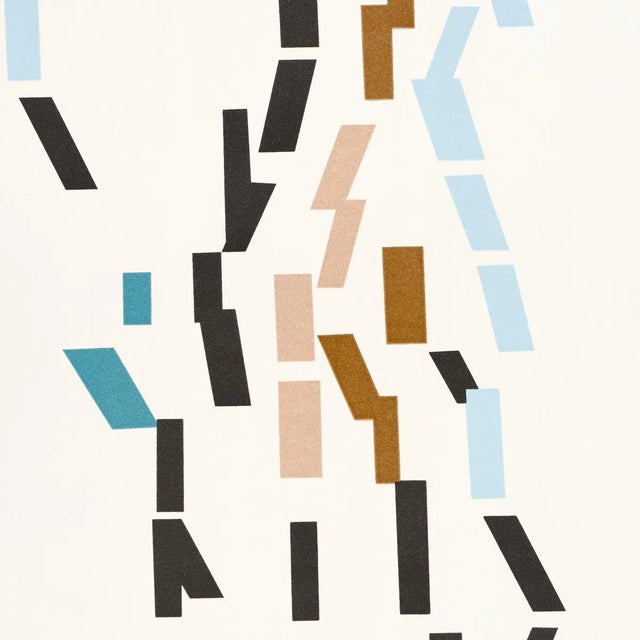 Abstract SAMPLE - Schumacher x Peg Norriss Confetti Wallpaper In Teal For Sale - Image 3 of 4