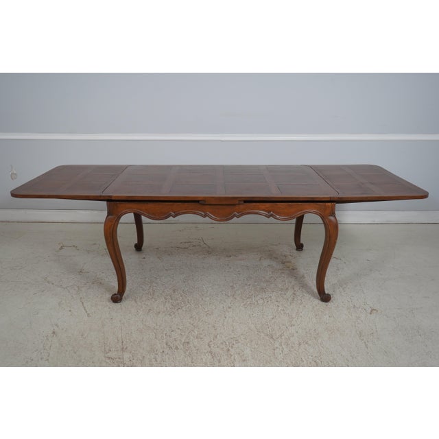 Vintage Parquetry French Provincial Oak Dining Table & 6 Chairs For Sale In Philadelphia - Image 6 of 18
