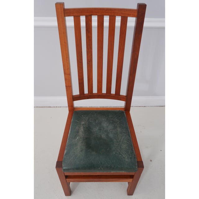 Age: C.1997 Details: Studio Crafted High Quality Construction Bench Made Hand Crafted Green Leather Set w. Some Wear...