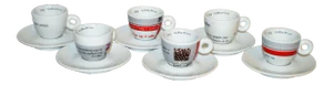2002 Illy Art Collection Maria Joao Calisto Espresso Demitasse Cups & Saucers- 12 Pieces