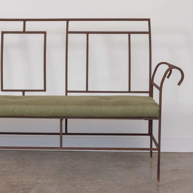 Metal 1930s Large French Iron Art Deco Bench For Sale - Image 7 of 14
