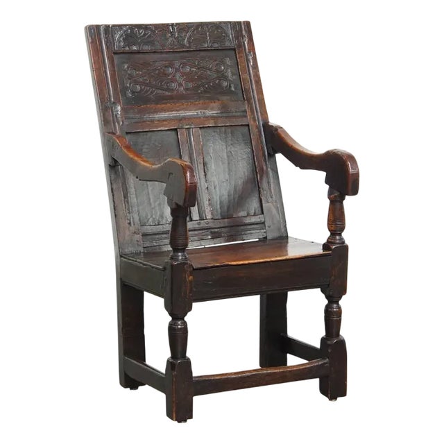 Antique Wainscot Chair in Oak, 1600s For Sale