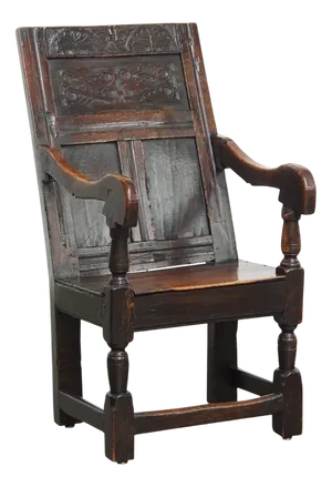 Antique Wainscot Chair in Oak, 1600s