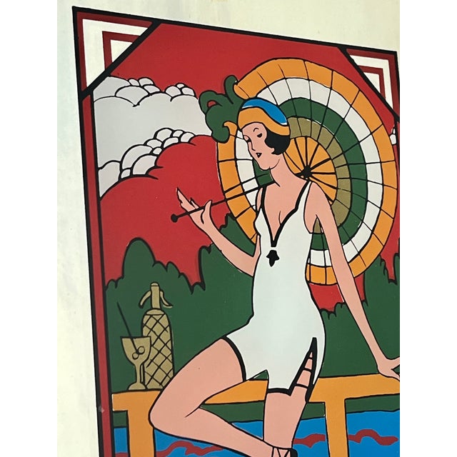 Wood Art Deco Advertising Mirror, 1970s For Sale - Image 7 of 16