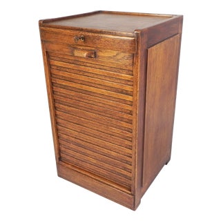 Oak Roller Shutter Cabinet, 1930s For Sale