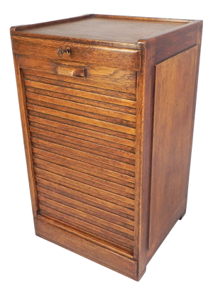 Oak Roller Shutter Cabinet, 1930s