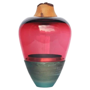 Red and Copper Patina India Vase I by Pia Wüstenberg