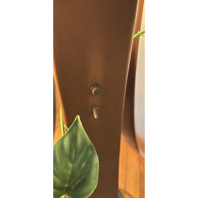 Vintage Attributed to Adrian Pearsall MCM Tulip Lamp With Bent Wood Walnut Leaves & Glass For Sale - Image 11 of 11