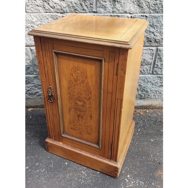 1900s Edwardian Inlaid Maple Side Cabinet For Sale In Washington DC - Image 6 of 10