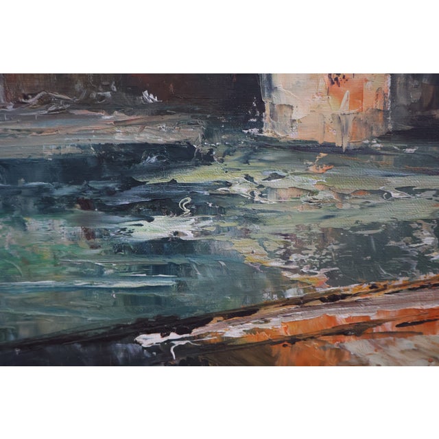 Large Mid-Century Signed v. Dyk Pont Saint-Michel & Notre-Dame Paris Oil Painting For Sale In Washington DC - Image 6 of 18