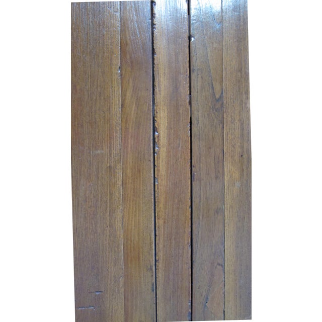 Brown Antique Square-Corner Elm Armoire For Sale - Image 8 of 10