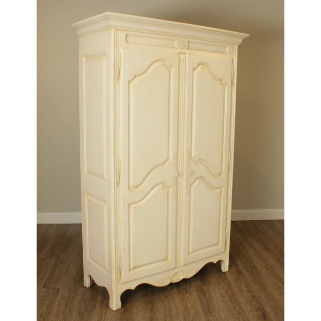 Ethan Allen Country French Cream Painted Armoire Chairish