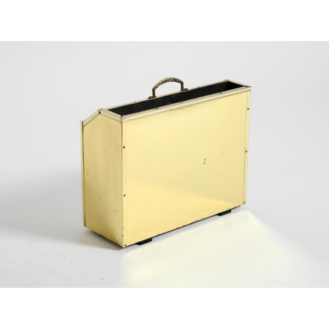 Hollywood Regency Newspaper Rack in Brass and Wood, 1980s For Sale - Image 10 of 18