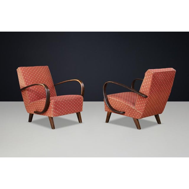 Bentwood Lounge Chairs by Jindřich Halabala, Czechoslovakia, 1940s, Set of 2 For Sale - Image 11 of 17