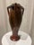 Vintage French Art Nouveau Pottery Vase With Sculptural Triangular Handles For Sale - Image 4 of 6