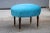 Blue Velvet Oval Stool, Italy, 1950s For Sale - Image 10 of 10