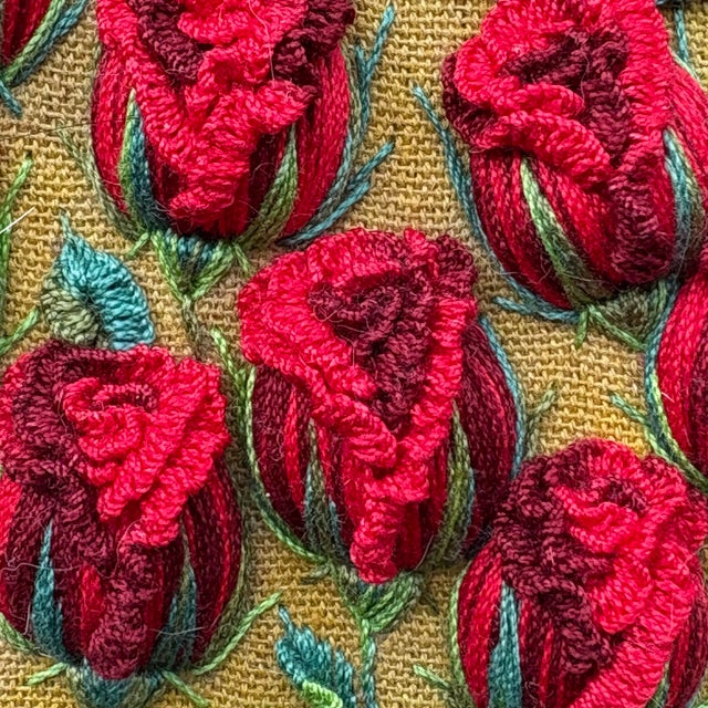 3d Rose Stumpwork Embroidery Art, Framed Botanical Sculpture, Handmade Floral Wall Decor For Sale - Image 4 of 12