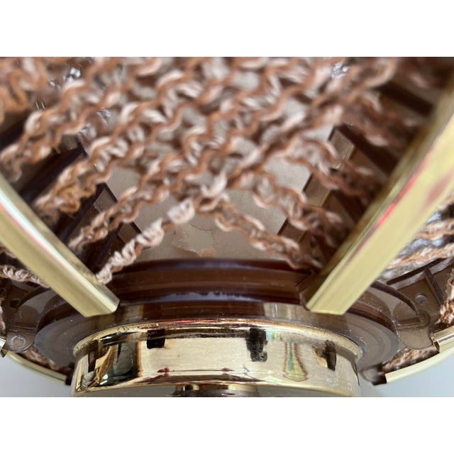 Midcentury Modern Woven Ribbed Pendant Light | Chairish