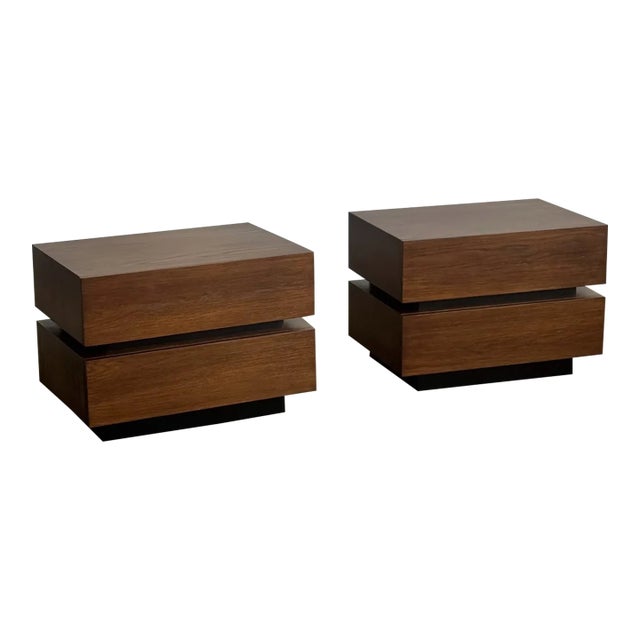 1990s Post Modern Stacked Nightstands - Pair For Sale