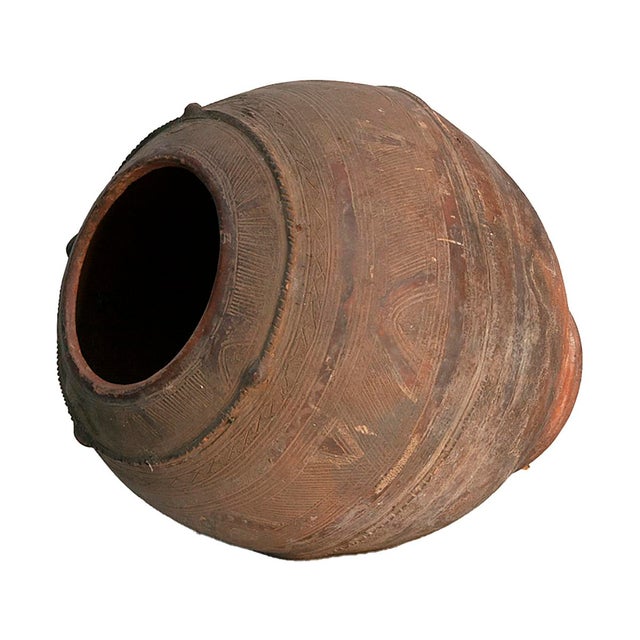 African Antique Nigerian Water Jar, Medium For Sale - Image 3 of 7