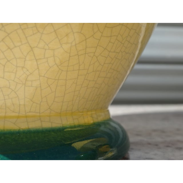 Forest Green Provençal Lamp in Glazed Ceramic by Drimmer, 1960s For Sale - Image 8 of 17