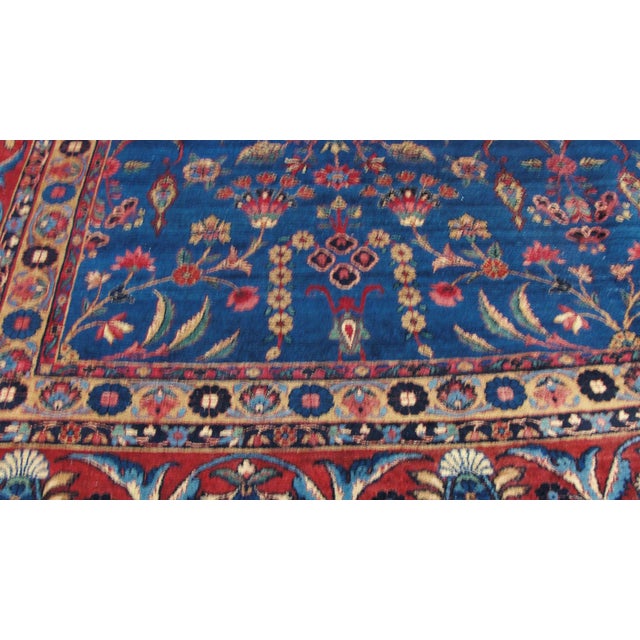 Traditional Antique Persian Laver Kerman Carpet, Amazing Color For Sale - Image 3 of 8