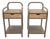 Vintage Bedside Tables in Metal and Wood, 1950s, Set of 2 For Sale