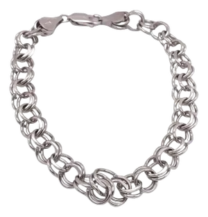 14 Karat White Gold Fancy Link Bracelet