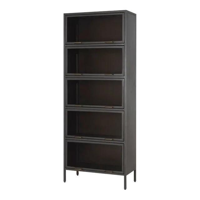 Four Hands Aviva Barrister Cabinet, Gunmetal For Sale