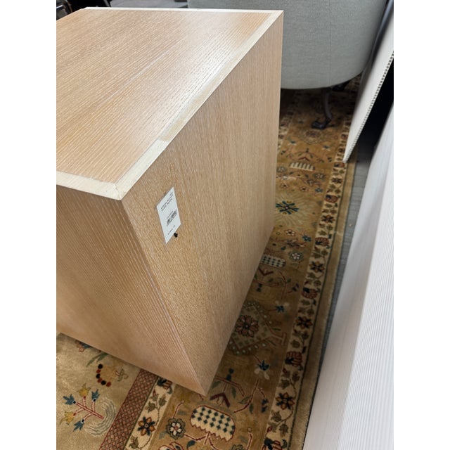 Tan Lime Wash Oak Wood Desk With Drawer Cabinet For Sale - Image 8 of 12