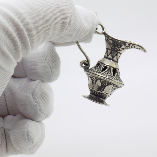Metal Vintage Italian Handmade Genuine Silver Elixir Bottle Caraf Figurine Miniature Sculpture, Made in Tuscany (Arezzo) For Sale - Image 7 of 12