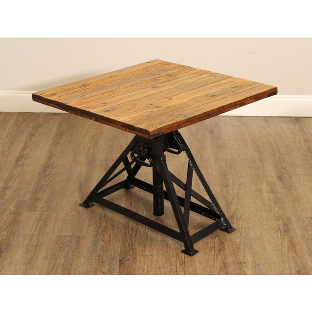 Industrial Style Pair of Adjustable Height Tables For Sale - Image 10 of 12