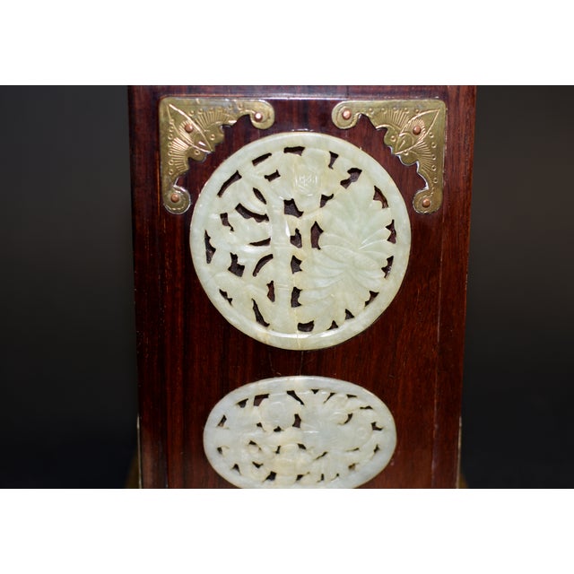 Pair Antique Rosewood Jade Bookends For Sale - Image 9 of 14