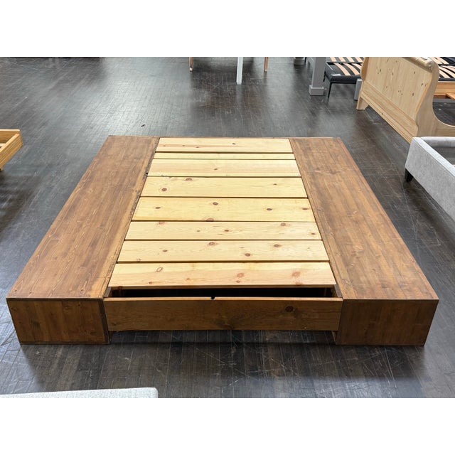 2010s Eastern King Size Custom Six Drawer Platform Bed For Sale - Image 5 of 12
